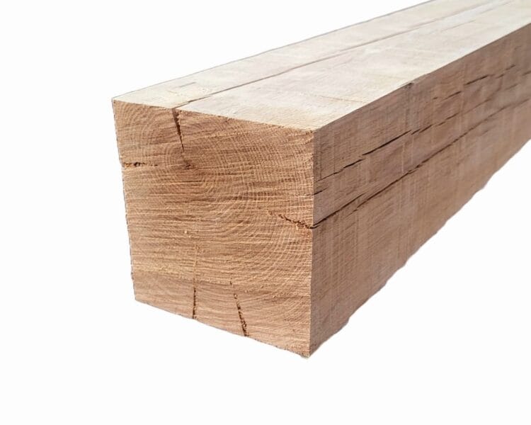 Eiken paal 100x100mm fijnbezaagd